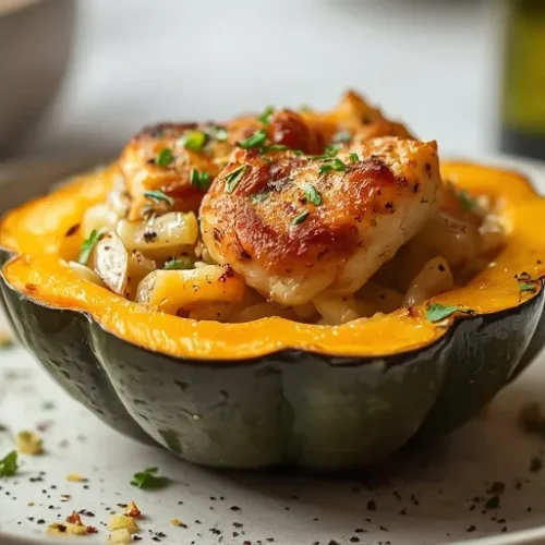 garlic herb chicken stuffed acorn squash recipe