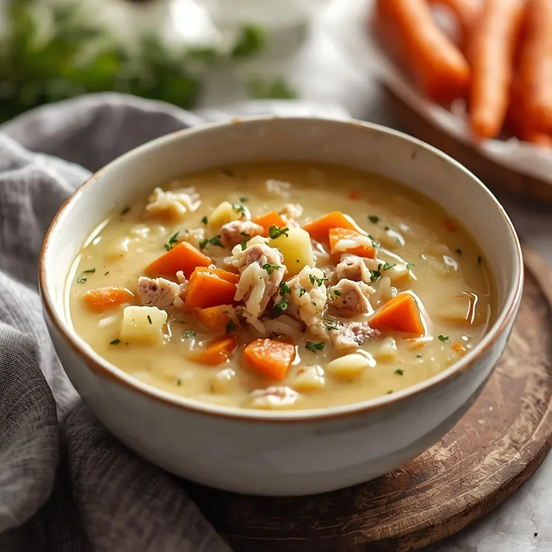 Creamy Garlic Herb Turkey and Wild Rice Soup Creamy Garlic Herb Turkey and Wild Rice Soup