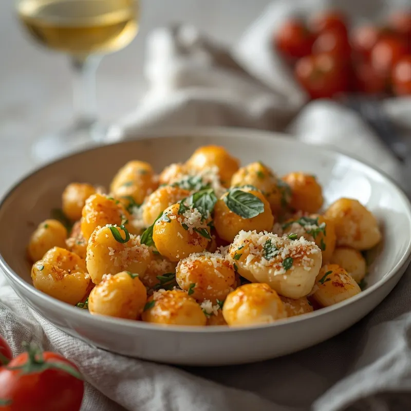 Golden Garlic Parmesan Cauliflower Gnocchi Skillet