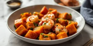 Golden Honey Garlic Shrimp Sweet Potato Bowls