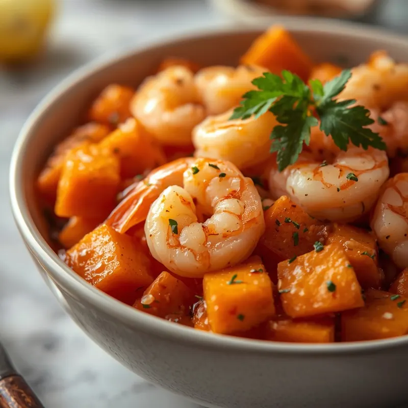 Golden Honey Garlic Shrimp Sweet Potato Bowls Golden Honey Garlic Shrimp Sweet Potato Bowls