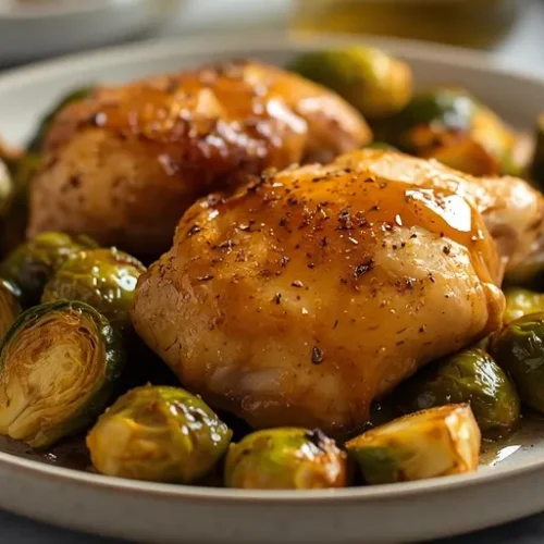 honey mustard chicken and brussels sprouts sheet pan recipe