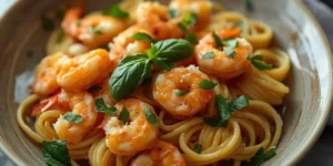 Fresh Lemon Basil Shrimp Ditalini Skillet
