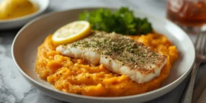 Fresh Lemon Herb Haddock with Sweet Potato Mash