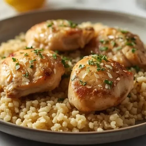 lemon parmesan chicken couscous skillet recipe
