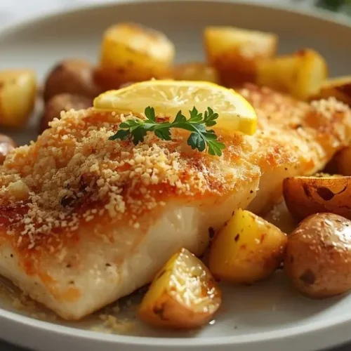 lemon parmesan tilapia and potato sheet pan recipe