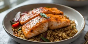 Golden Maple Sage Salmon Farro Bowls