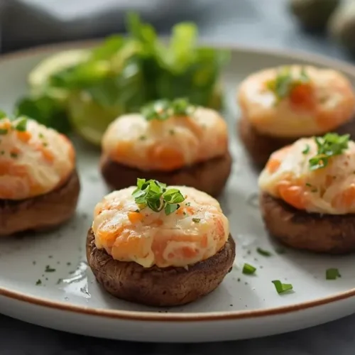 parmesan salmon stuffed mushrooms recipe