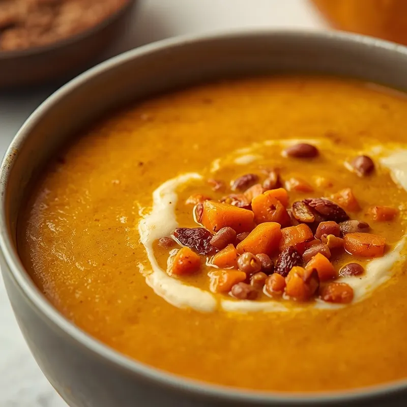 Creamy Pumpkin Red Lentil Carrot Soup