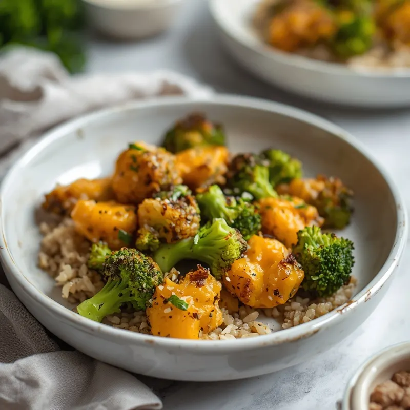 Golden Roasted Broccoli Cheddar Farro Bake Golden Roasted Broccoli Cheddar Farro Bake