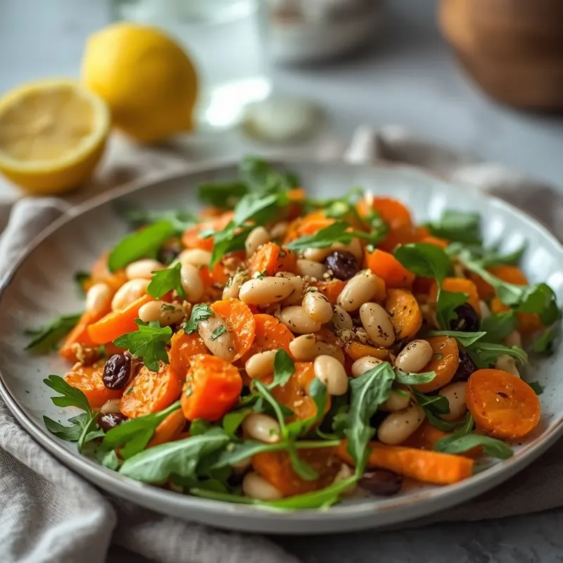 Golden Roasted Carrot White Bean Arugula Salad Golden Roasted Carrot White Bean Arugula Salad