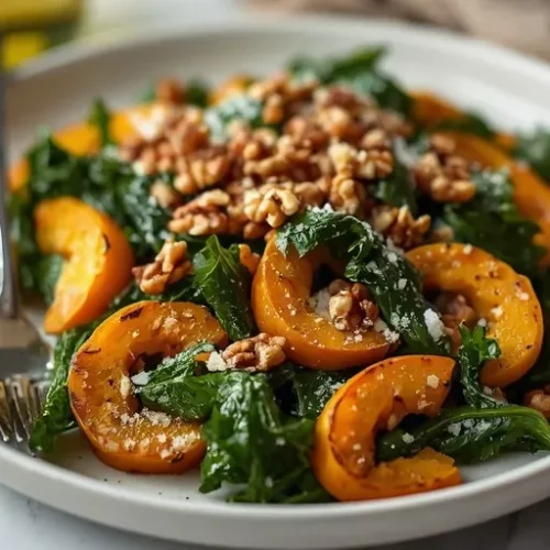 roasted delicata squash kale salad recipe