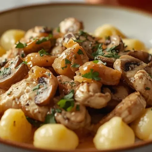roasted garlic chicken and mushroom gnocchi recipe