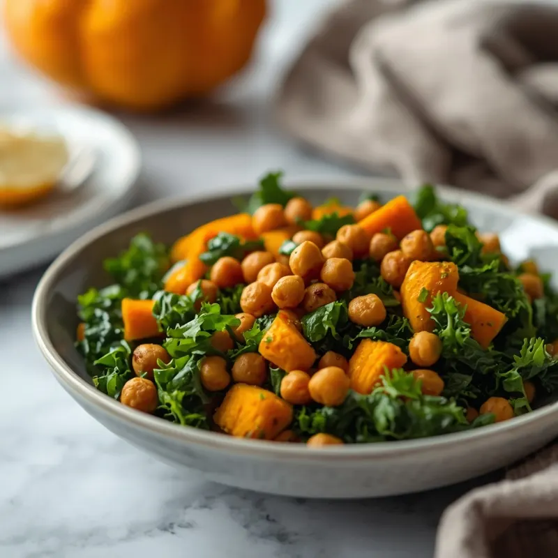 Golden Roasted Pumpkin Chickpea Kale Salad Golden Roasted Pumpkin Chickpea Kale Salad