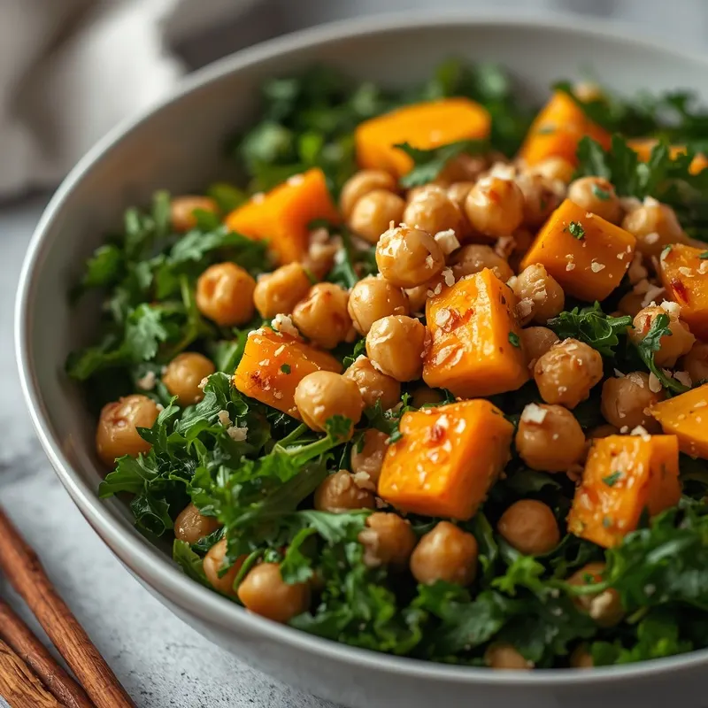 Golden Roasted Pumpkin Chickpea Kale Salad Golden Roasted Pumpkin Chickpea Kale Salad