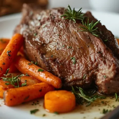 rosemary garlic beef pot roast with carrots recipe