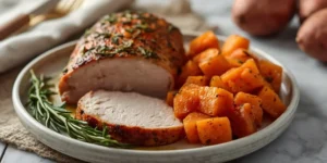 Golden Rosemary Turkey Tenderloin with Sweet Potatoes