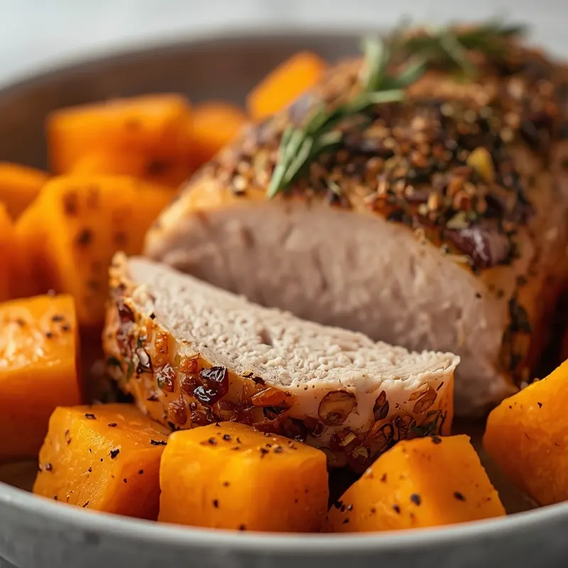 Golden Rosemary Turkey Tenderloin with Sweet Potatoes Golden Rosemary Turkey Tenderloin with Sweet Potatoes