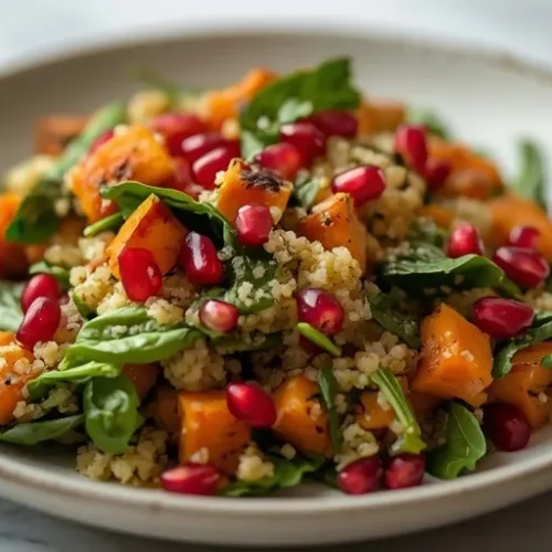 sweet potato pomegranate quinoa salad recipe