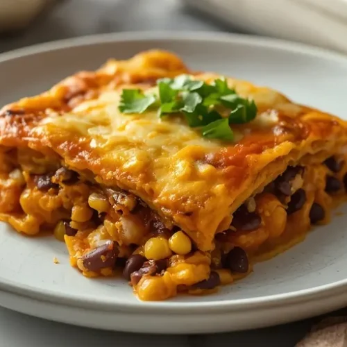 vegan pumpkin black bean enchilada bake recipe