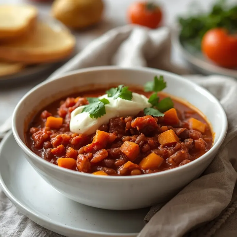 Creamy Vegan Sweet Potato Red Lentil Chili Creamy Vegan Sweet Potato Red Lentil Chili