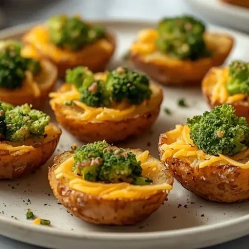 broccoli cheddar potato skins recipe