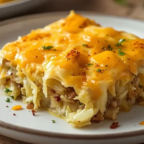 cheesy cabbage potato casserole recipe