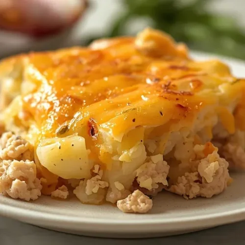 cheesy ground turkey potato casserole recipe