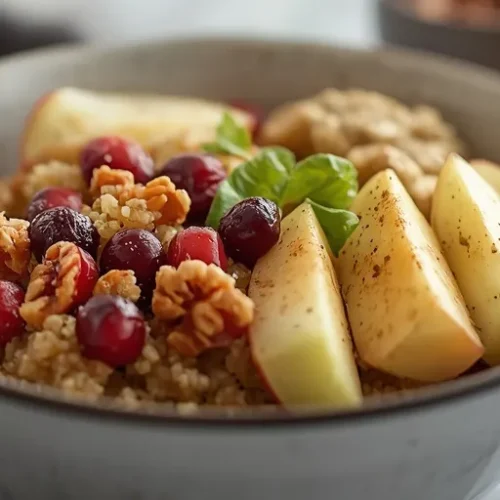 cranberry apple quinoa harvest bowls recipe
