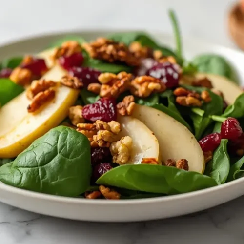 cranberry pear spinach salad recipe