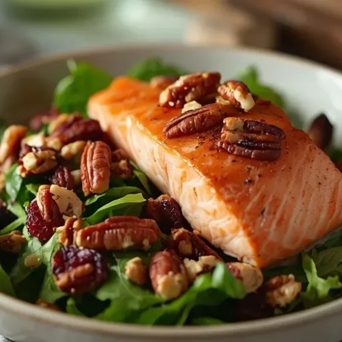 cranberry pecan salmon salad bowls recipe