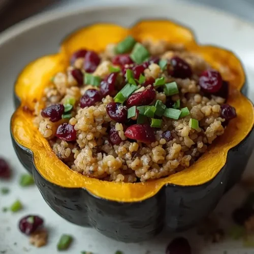 cranberry quinoa stuffed acorn squash recipe