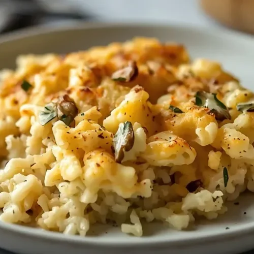 creamy cauliflower cheddar rice casserole recipe
