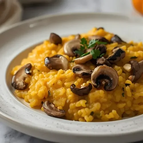 creamy mushroom pumpkin risotto recipe