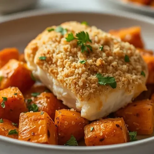 crispy cod sweet potato bowls recipe