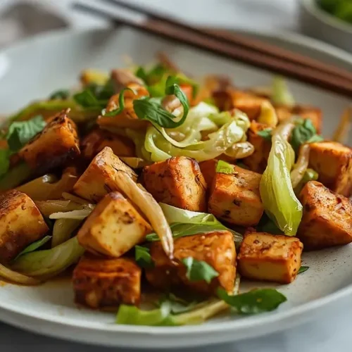 garlic cabbage tofu stir fry recipe