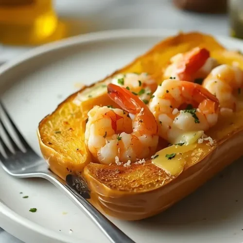 garlic parmesan shrimp stuffed delicata squash recipe