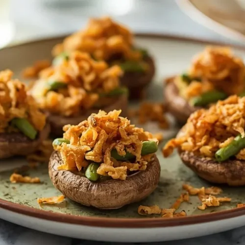green bean casserole stuffed mushrooms recipe