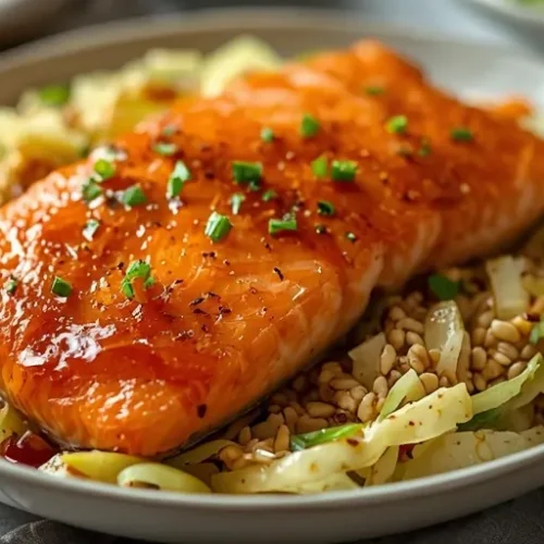 honey garlic salmon cabbage bowls recipe