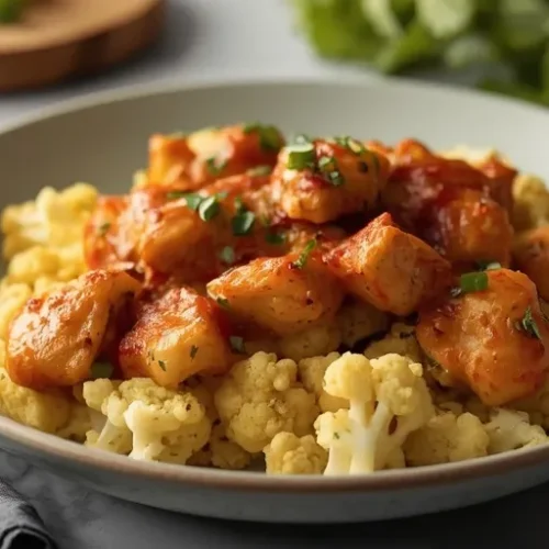 hot honey chicken roasted cauliflower bowls recipe