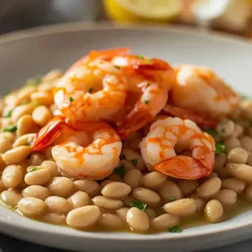 lemon garlic shrimp white bean skillet recipe