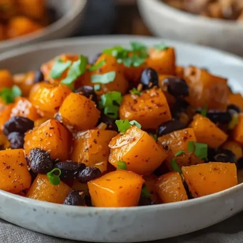 roasted butternut squash black bean bowls recipe