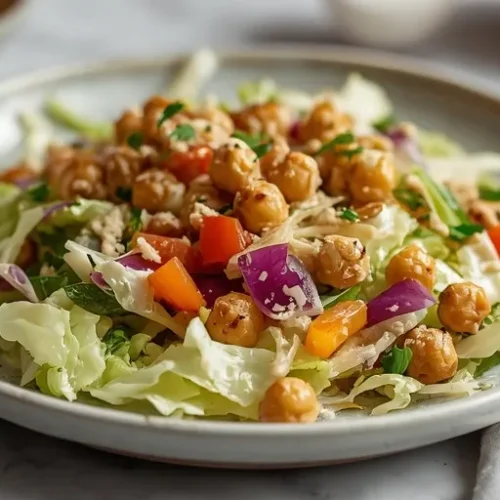 roasted cabbage chickpea tahini salad recipe