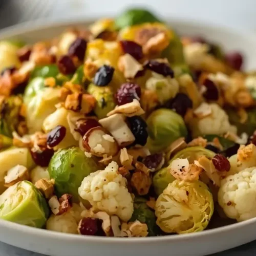 roasted cauliflower brussels sprout salad recipe