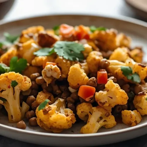 roasted cauliflower lentil taco bowls recipe