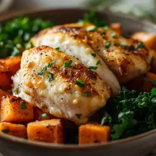 roasted chicken sweet potato kale bowls recipe