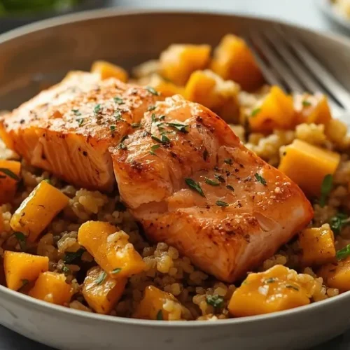 roasted salmon pumpkin quinoa bowls recipe