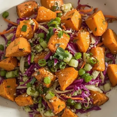 roasted sweet potato cabbage slaw recipe