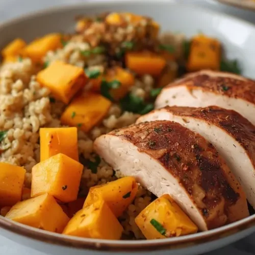roasted turkey and butternut squash quinoa bowls recipe