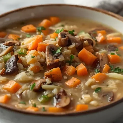 vegan mushroom wild rice soup recipe